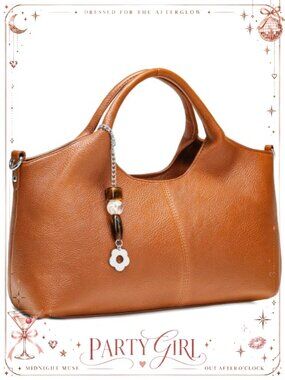 Vegan Leather Satchel Crossbody Top Handle Shoulder Bag Purse Handbag